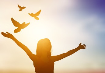 Peace abstract alone background bird christian concept