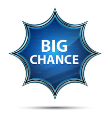 Big Chance magical glassy sunburst blue button