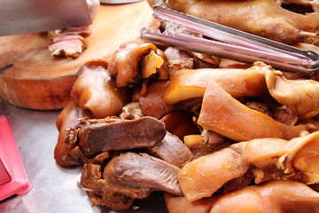 Stewed pork mix delicious in street food