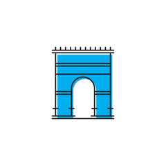 Triumphal arch architecture vector icon concept, isolated on white background