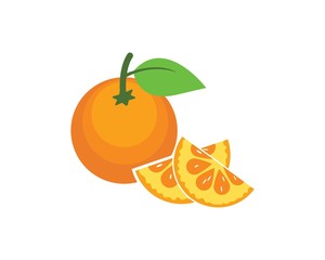 orange fruit icon vector logo illustration