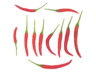 Chili peppers isolated on white background