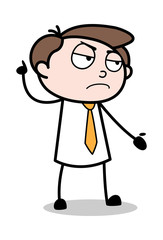 Hand Gesture in Angry Mood - Office Businessman Employee Cartoon Vector Illustration﻿