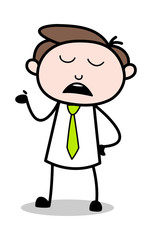 Ignorant - Office Businessman Employee Cartoon Vector Illustration﻿