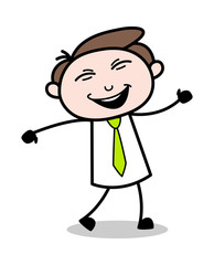 Happiness - Office Businessman Employee Cartoon Vector Illustration﻿