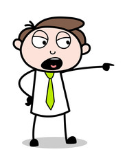 Scolding - Office Businessman Employee Cartoon Vector Illustration﻿
