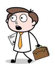 Reminding Works While Going to Office - Office Businessman Employee Cartoon Vector Illustration﻿