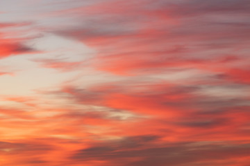 Beautiful vivid color sunset clouds after sunset