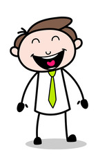 Laughing Loudly - Office Businessman Employee Cartoon Vector Illustration﻿