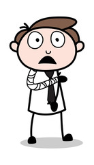Fototapeta premium Broken Hand - Office Businessman Employee Cartoon Vector Illustration﻿