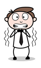 Obraz premium Shivering - Office Businessman Employee Cartoon Vector Illustration﻿