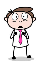 Terrified - Office Businessman Employee Cartoon Vector Illustration﻿