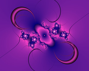 Purple violet pink fractal, abstract texture and flowery background
