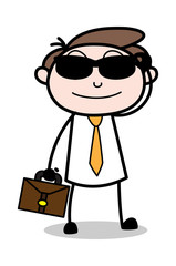 Smart Office Employee - Office Businessman Employee Cartoon Vector Illustration﻿