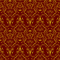 EPS 10. Vintage damask seamless pattern