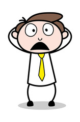 Frightened - Office Businessman Employee Cartoon Vector Illustration﻿