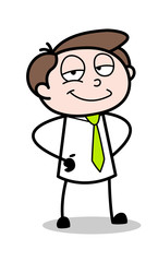 Confident Cartoon Business Man Vector Illustration