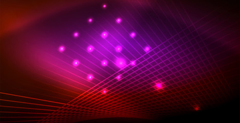 Fototapeta na wymiar Neon glowing wave, magic energy and light motion background