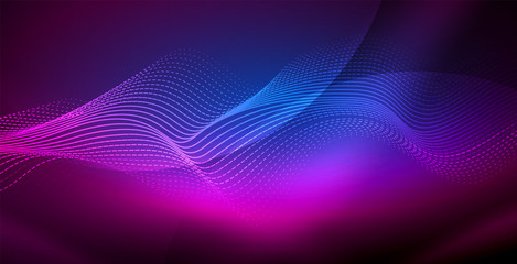 Obraz premium Neon lines shiny glowing background