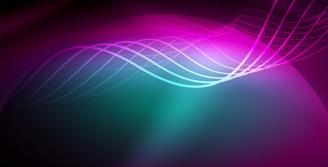 Neon lines shiny glowing background