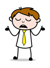 No Idea Concept - Office Salesman Employee Cartoon Vector Illustration﻿