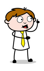 Pointing While Discussing - Office Salesman Employee Cartoon Vector Illustration﻿