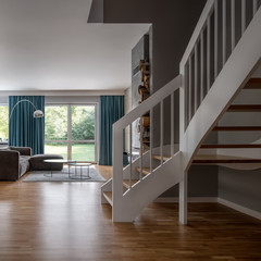 Cozy home interior with stairs