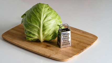 cabbage is lying on the table