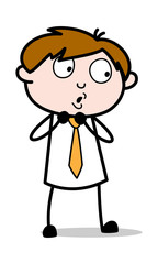 Shocked face - Office Salesman Employee Cartoon Vector Illustration﻿