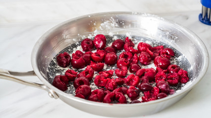 apples and raspberries for pie