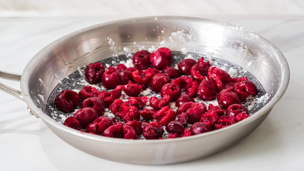apples and raspberries for pie