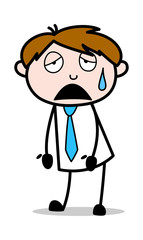 Obraz premium Exhausted - Office Salesman Employee Cartoon Vector Illustration﻿
