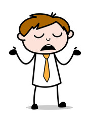 Ignorance - Office Salesman Employee Cartoon Vector Illustration﻿