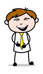 Fototapeta premium Laughing - Office Salesman Employee Cartoon Vector Illustration﻿