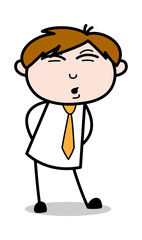 Obraz premium Groaning Body Pain - Office Salesman Employee Cartoon Vector Illustration﻿