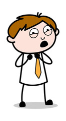 Afraid - Office Salesman Employee Cartoon Vector Illustration﻿