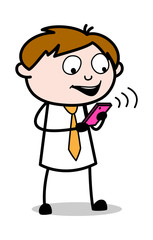 Video Chat - Office Salesman Employee Cartoon Vector Illustration﻿