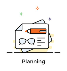 Flat icon of content monitoring