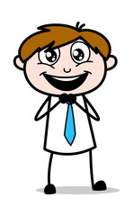 Excited - Office Salesman Employee Cartoon Vector Illustration﻿