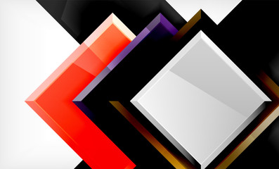 Bright colorful square shape blocks geometrical background