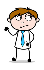 Unhappy Mood - Office Salesman Employee Cartoon Vector Illustration﻿