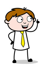 Giving an Idea - Office Salesman Employee Cartoon Vector Illustration﻿