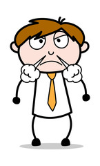 Obraz premium Very Aggression - Office Salesman Employee Cartoon Vector Illustration﻿