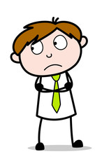 Unhappy - Office Salesman Employee Cartoon Vector Illustration﻿