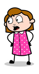 Discussion - Retro Office Girl Employee Cartoon Vector Illustration﻿