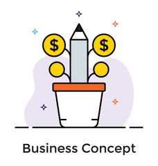 Business growth in flat icon design