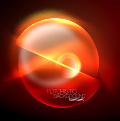 Vector glowing neon circles abstract background