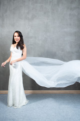 Beautiful woman in wedding dress , Bride Thai style fashion