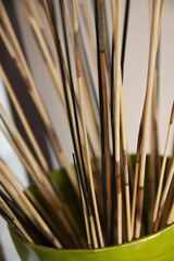 incense sticks on black background