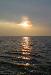 Lake Cospuden near Leipzig, Germany sunset